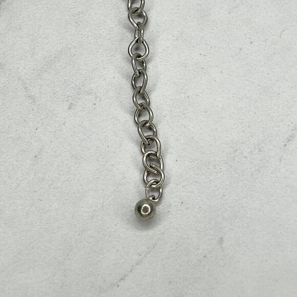 Chico's Silver Tone Box Beaded Double Strand Necklace - Picture 4 of 11